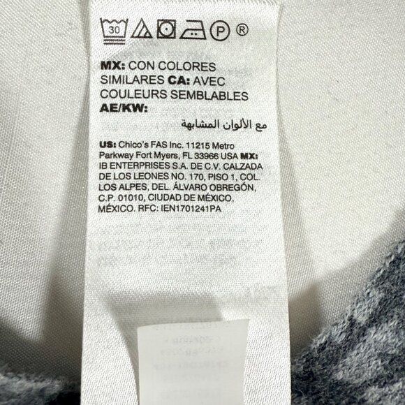 Chico’s Gray Leopard Print Open Front Vest Lightweight L Draped Kimono Topper - Picture 11 of 11